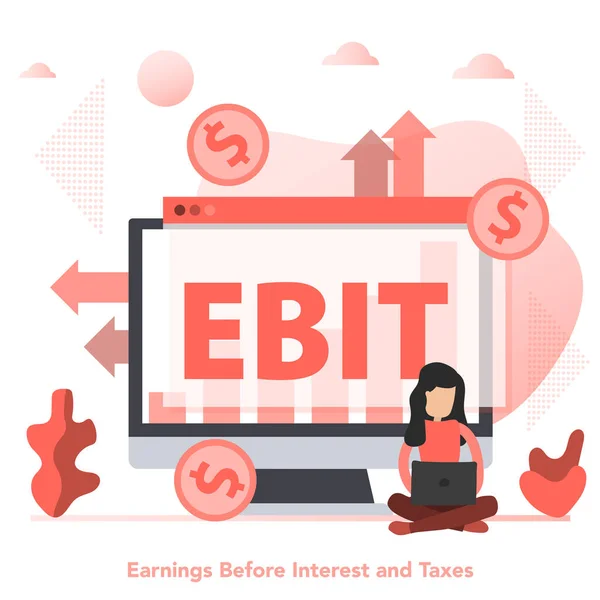 Διανυσματικό επίπεδο οριζόντιο banner του Ebit — Διανυσματικό Αρχείο