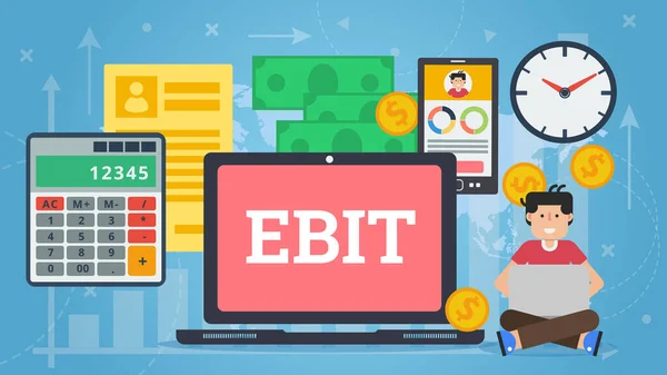 Векторний плаский веб-банер фінанси EBIT — стоковий вектор