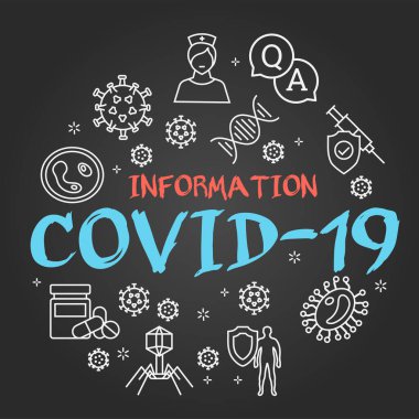 Koronavirüs salgını taşıyıcı siyah çizgi kavramı - COVID-19 işareti