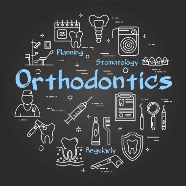 Ortodontigin siyah doğrusal web pankartıName