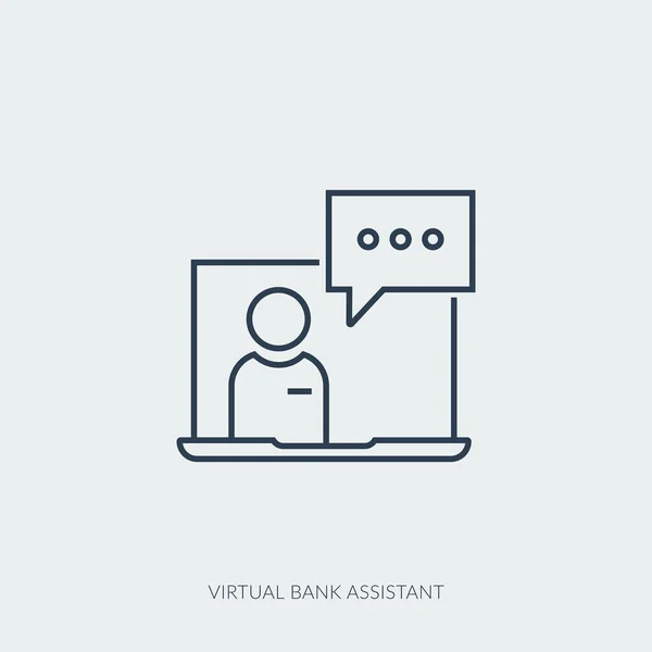 Vector overzicht icoon van virtuele bank assistent — Stockvector