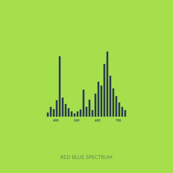 Vektor-Umrisssymbol des hydroponischen und wachstumsgeführten Lichts - rotes und blaues Lichtspektrum — Stockvektor