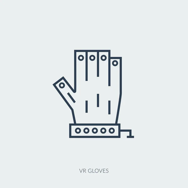 Icône de contour vectoriel de la technologie de réalité virtuelle - gants VR — Image vectorielle
