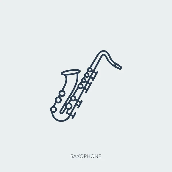 Vector umreißt Ikone der Musik - Jazz-Saxophon — Stockvektor