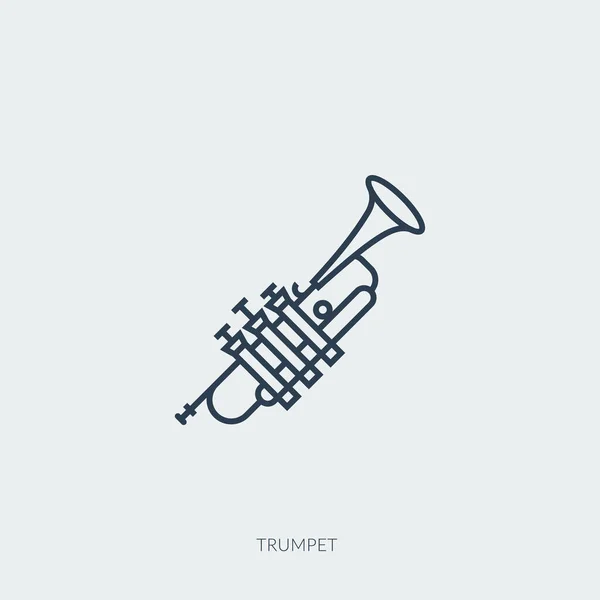 Icono del esquema vectorial de la música trompeta de concierto — Vector de stock