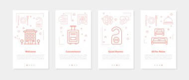 Otel servisi için dört dikey mobil pankart - 01