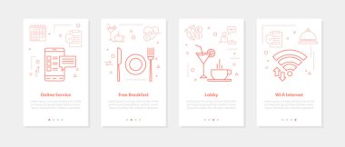 Otel servisi için dört dikey mobil pankart - 03