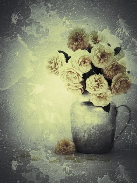 Beautiful rose flower on vintage background — Stock Photo, Image