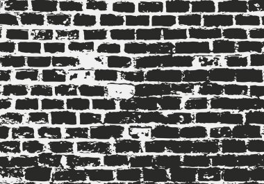 Eski tuğla duvar doku. Karanlık vektör arka plan.