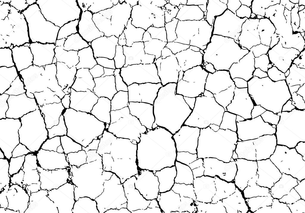 Vector cracked texture of dry earth.