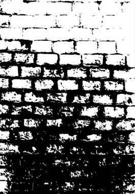 Doku eski tuğla duvar. Sıkıntılı bindirme illüstrasyon.