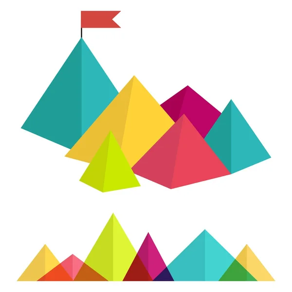 Montanhas Poligonais Gamas Coloridas Abstratas Estilo Plano Ilustração Vetorial Bandeira —  Vetores de Stock