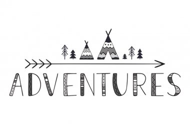Adventures. Handwritten lettering for cards, posters and t-shirts. clipart