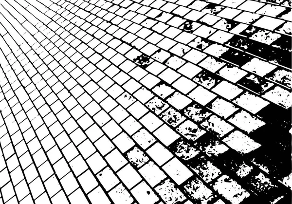 Textura de la superficie de ladrillo viejo. Fondo pavimento con perspectiva. Superposición de grunge . — Vector de stock