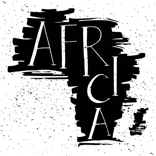 ¡África! Letras manuscritas en silueta del continente . — Vector de stock