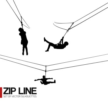 Zip line silhouette clipart