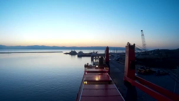 Port i Lavrion Sunrise mars 2016 — Stockvideo