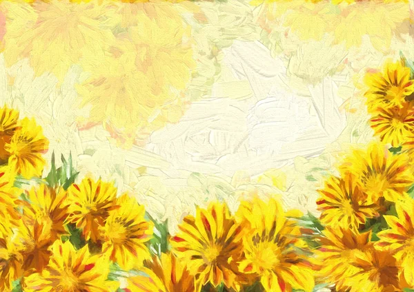 güzel gazania, arka plan için ayçiçeği Çerçeve