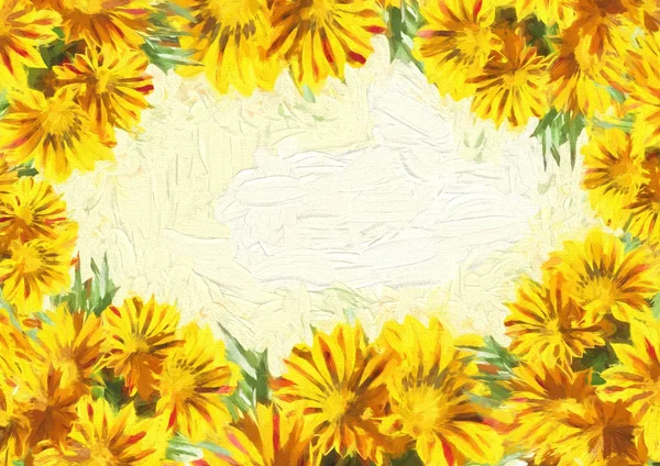 beautiful gazania, sunflower FRAME for background