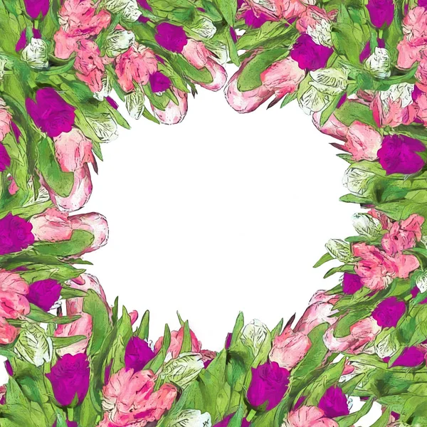 çiçekli stilize çerçeve