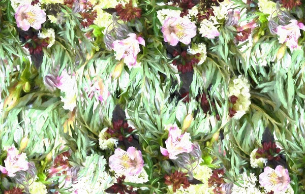 Çiçeklerle stilize arka plan deseni