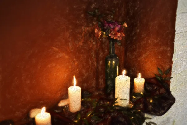 Kartpostal için stilize illüstrasyon