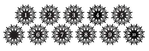Flocons de neige de Noël avec des chiffres — Image vectorielle