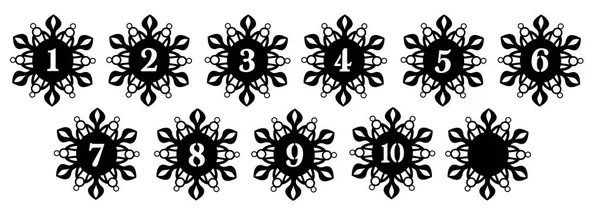 rakamları ile Noel kar taneleri