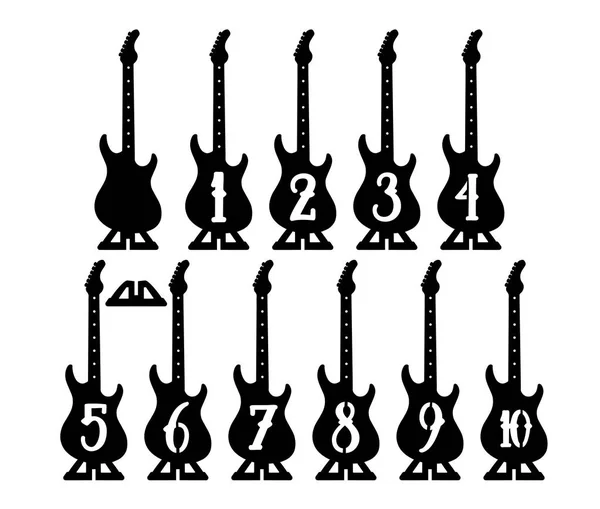 Stand on the table with figures- guitar — Stock Vector