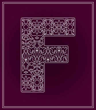 Stilize oyma harf F.