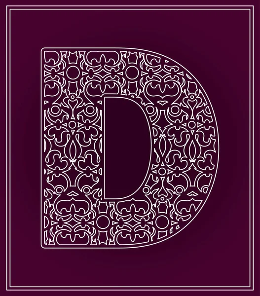 Stilize oyma harf D.
