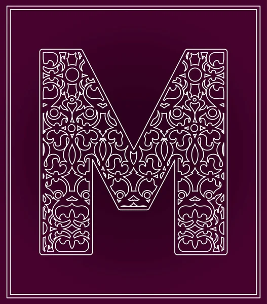 Stilize oyma harf M.