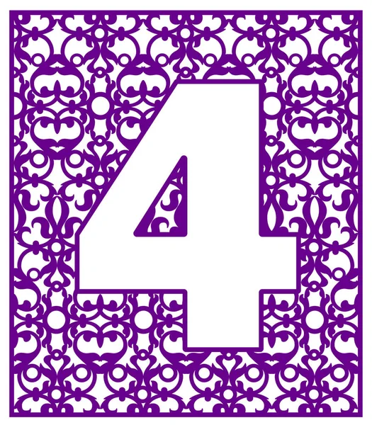 Laser cut vector number four — Stock Vector