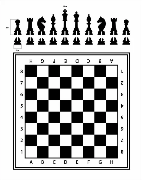 Düz stil satranç adet lazer kesim için beyaz ve siyah arka plan üzerinde ayarlayın. Odun kesmek, plastik. Vektör çizim. Malzeme kalınlığı 4 mm