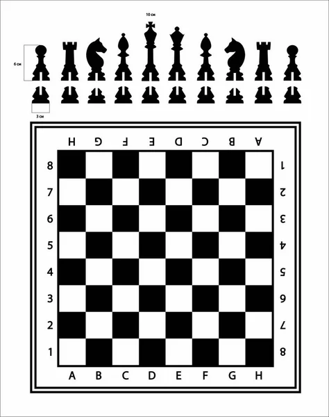 Schachfiguren Flachem Stil Auf Weißem Und Schwarzem Hintergrund Zum Laserschneiden — Stockvektor