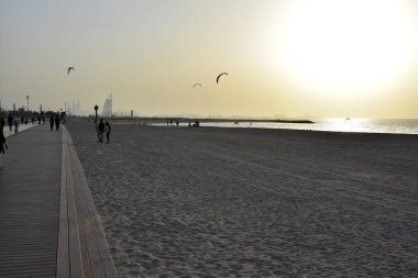 Günbatımı Jumeirah, Dubai, Birleşik Arap Emirlikleri Dubai Kite beach