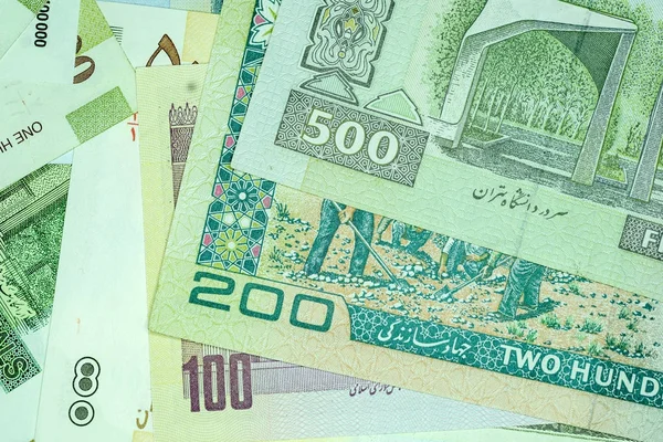 Close-up Iraanse bankbiljet en munt, Rials, Islamitische Republiek Iran — Stockfoto