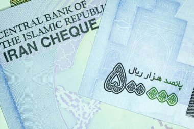 Yakın çekim İran banknot ve para birimi, Rials, Iran İslam Cumhuriyeti