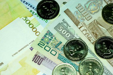 Yakın çekim İran banknot ve para birimi, Rials, Iran İslam Cumhuriyeti