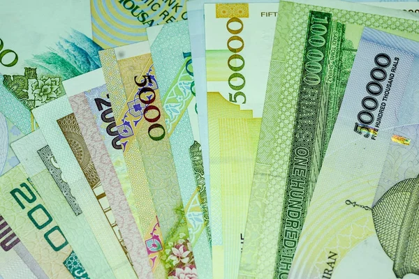 Yakın çekim İran banknot ve para birimi, Rials, Iran İslam Cumhuriyeti