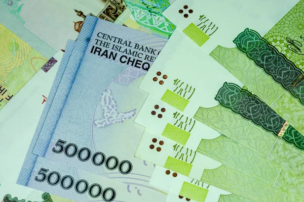 Yakın çekim İran banknot ve para birimi, Rials, Iran İslam Cumhuriyeti