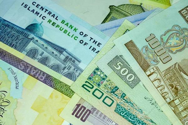 Close-up Iraanse bankbiljet en munt, Rials, Islamitische Republiek Iran — Stockfoto