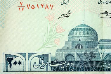 Yakın çekim İran banknot ve para birimi, Rials, Iran İslam Cumhuriyeti