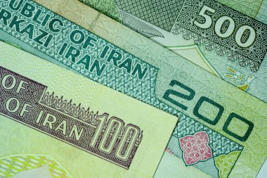 Yakın çekim İran banknot ve para birimi, Rials, Iran İslam Cumhuriyeti