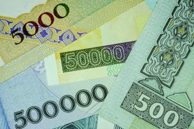 Yakın çekim İran banknot ve para birimi, Rials, Iran İslam Cumhuriyeti