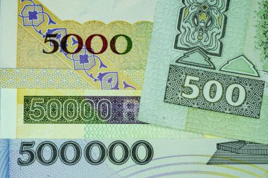 Yakın çekim İran banknot ve para birimi, Rials, Iran İslam Cumhuriyeti
