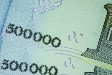 Yakın çekim İran banknot ve para birimi, Rials, Iran İslam Cumhuriyeti