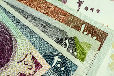 Yakın çekim İran banknot ve para birimi, Rials, Iran İslam Cumhuriyeti