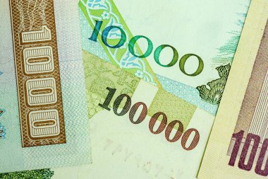 Yakın çekim İran banknot ve para birimi, Rials, Iran İslam Cumhuriyeti