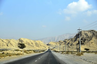 Road to Jais Mountains, Jebel Jais, Ras Al Khaimah, United Arab  clipart